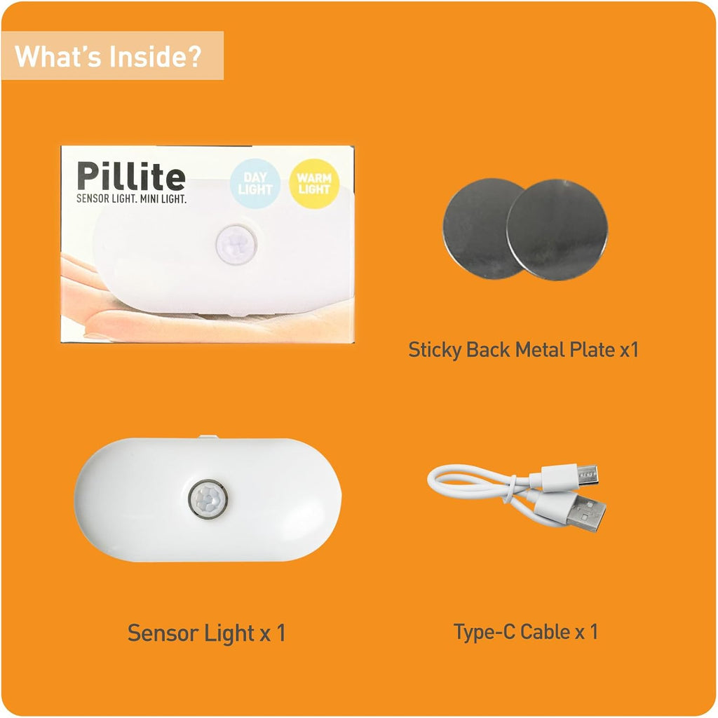 Rechargeable Motion Sensor Night Light, 2-Color White & Warm Toilet Light with Auto/On Mode, Magnetic & Adhesive Installation for Bathroom, Bedroom, Hallway (1 Pack)