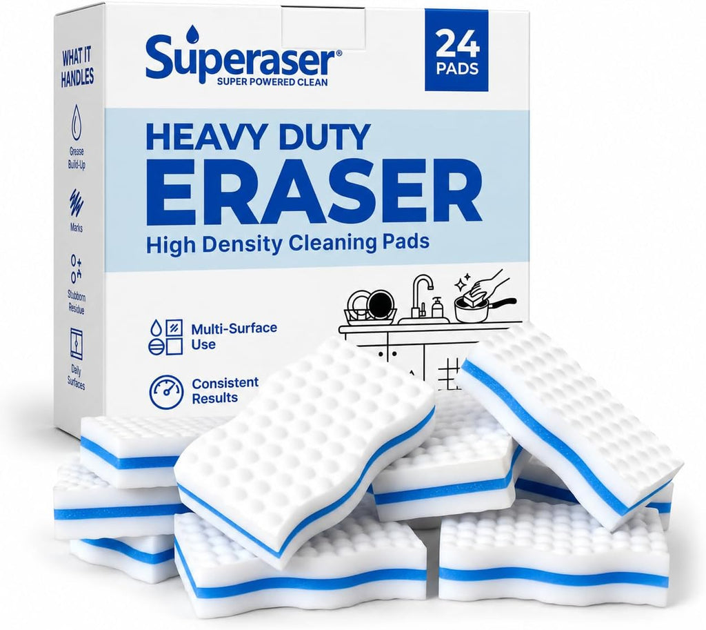 Magic Sponge Eraser, 3X Density Melamine Cleaning Sponges, 24 Pack