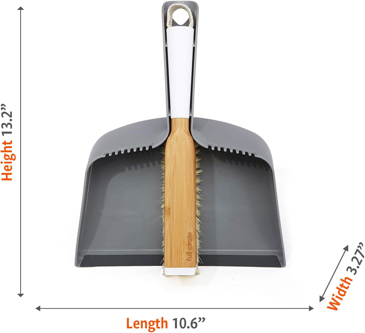 Full Circle Mega Mess Dustpan Set, White & Grey