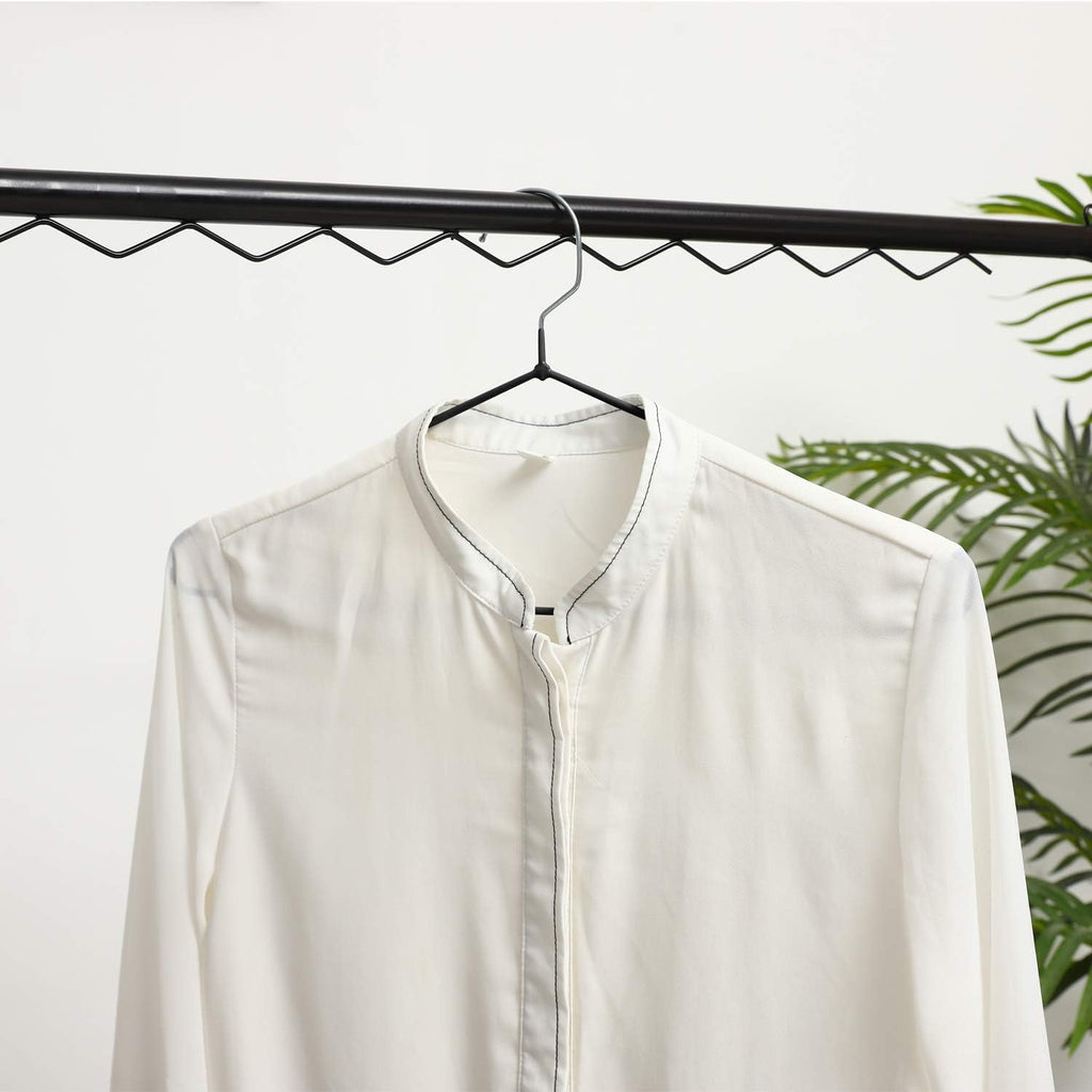 Non-Slip Hanger Metal Hangers Wire Shirt Hangers Chrome and Black Friction, 40 Pack Space Saving Clothes Hanger with Rubber Coating 16.5 Inches