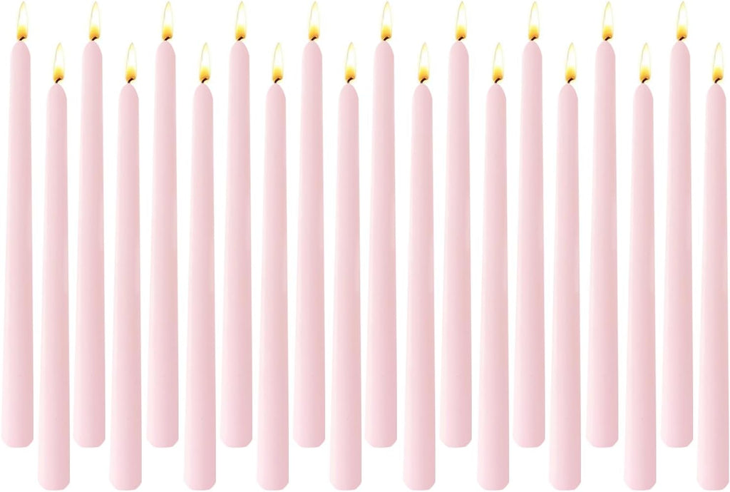 Pale Pink Elegant Taper Candles for Romantic Home Décor and Events