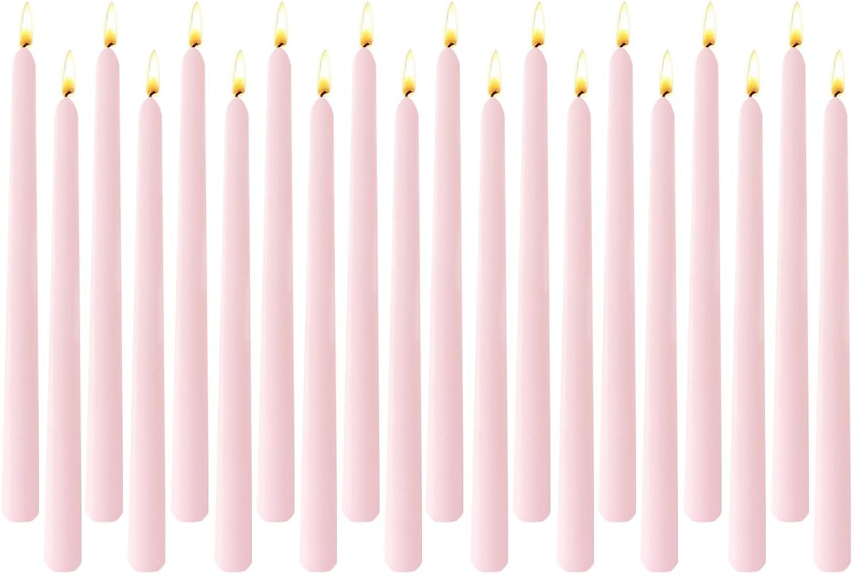 Pale Pink Elegant Taper Candles for Romantic Home Décor and Events