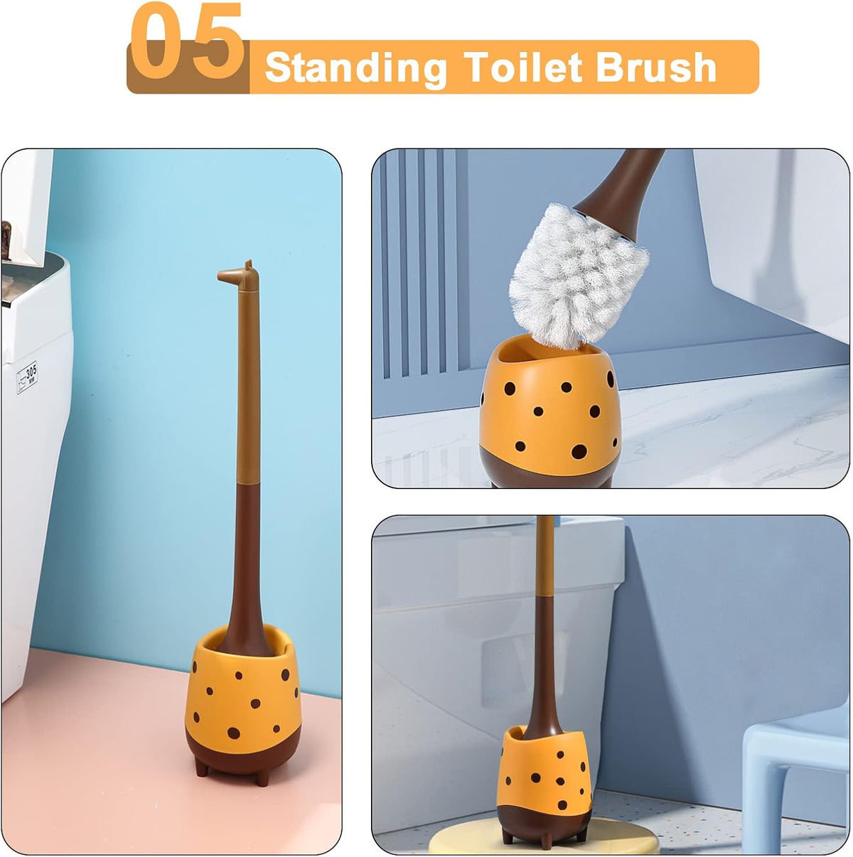 Toilet Brush, Giraffe Shape,1-Pack