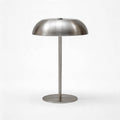 Portable LED Mushroom Table Lamp, Cordless Gold Table Lamp with 3 Color Stepless Dimming, Touch Control, Adjustable Height, Touch Lamp for Nightstand, Bedroom, Coffee Table, Bar, Restaurant (Silver)