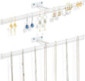2-Pack Wall Hanging Jewelry Organizer, 14.5" Necklace Holder, White