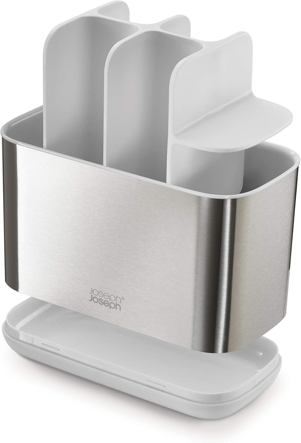 Joseph Joseph EasyStore Stainless-Steel Toothbrush Holder Bathroom Storage Organizer Caddy, Large