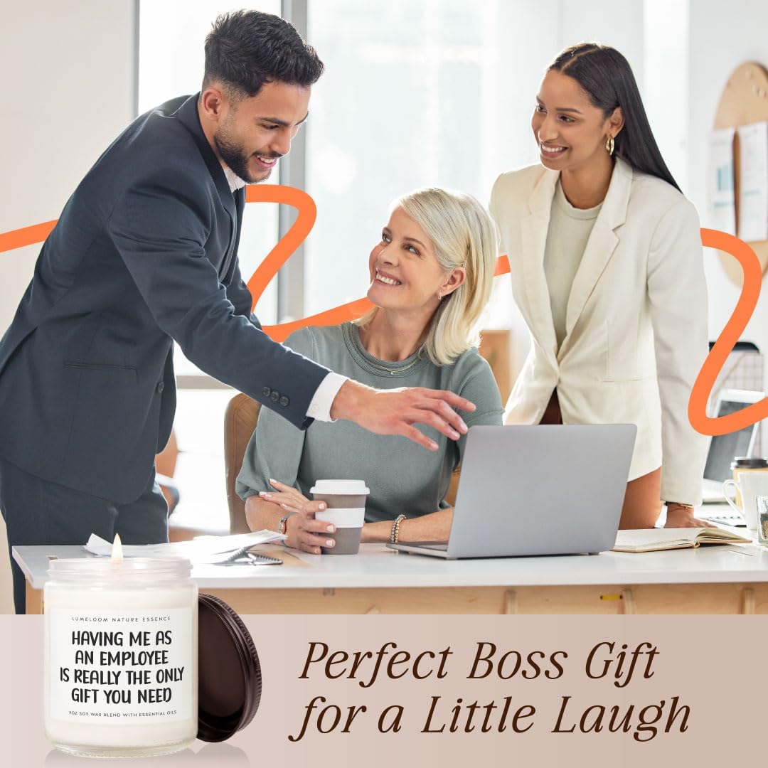 LUMELOOM Boss Gifts for Women, Men - 9oz Lavender Scented Soy Wax Candle