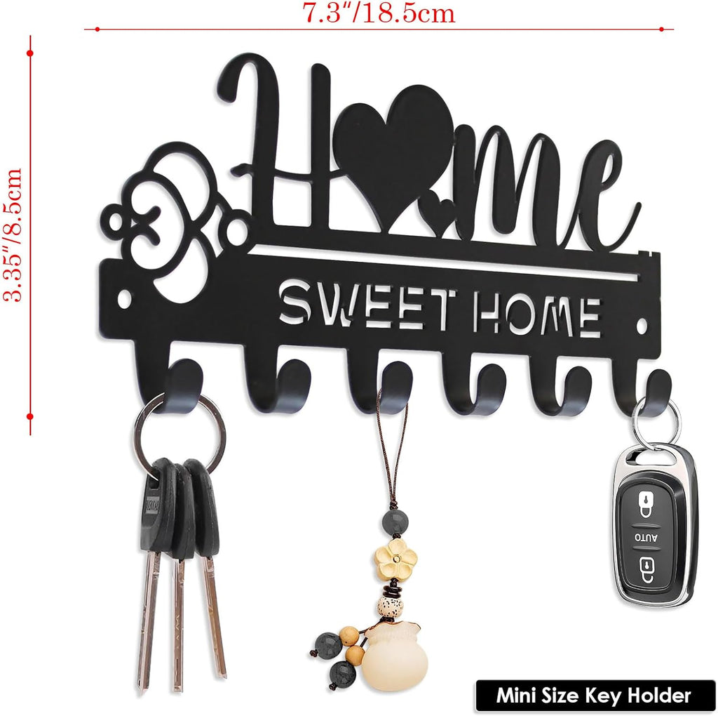 “Home Sweet Home”Key Holder wall Mount(Mini Size:7.3x3.35inches)