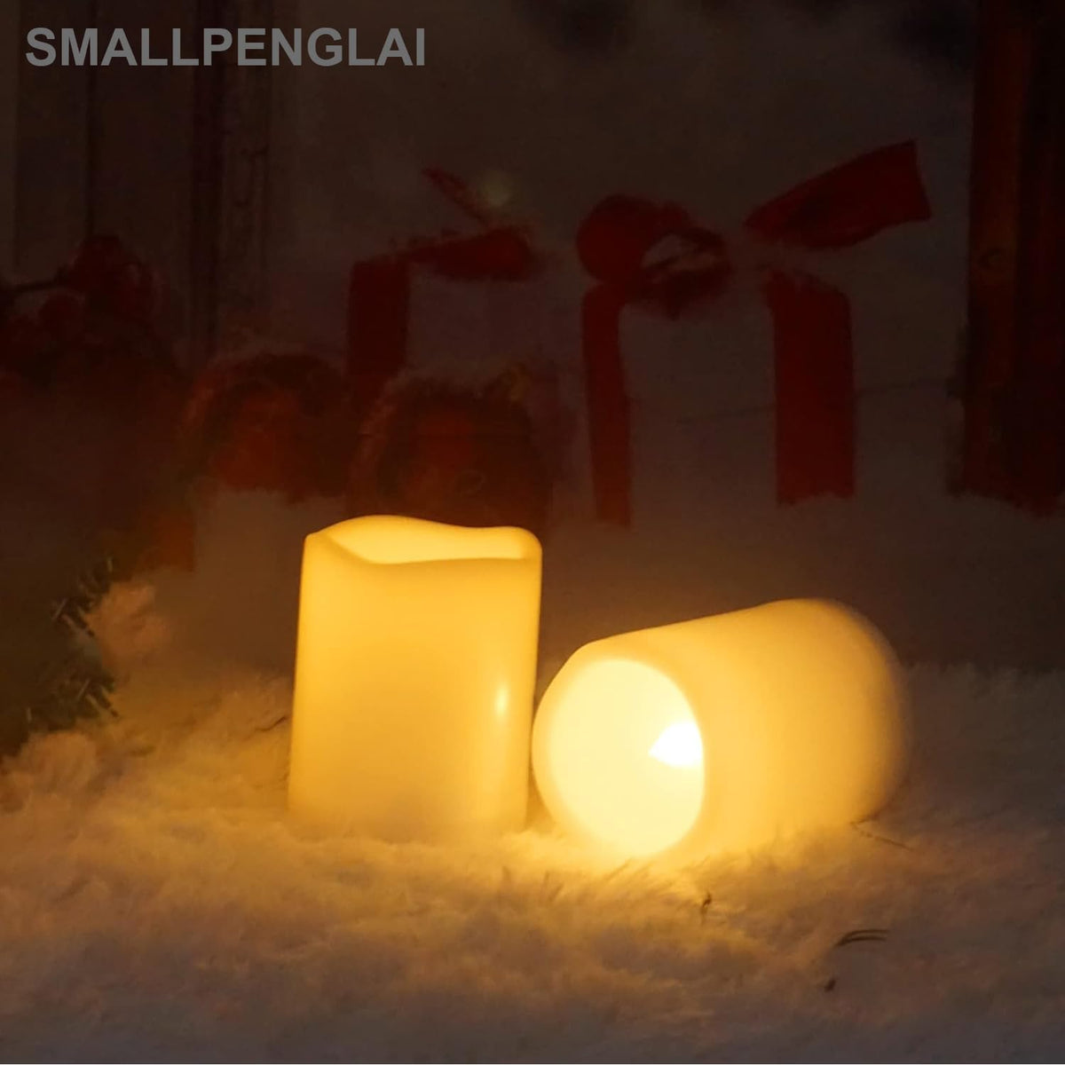 4 Pack Battery Operated Outdoor Indoor Flameless Pillar Candles, 3"x3"