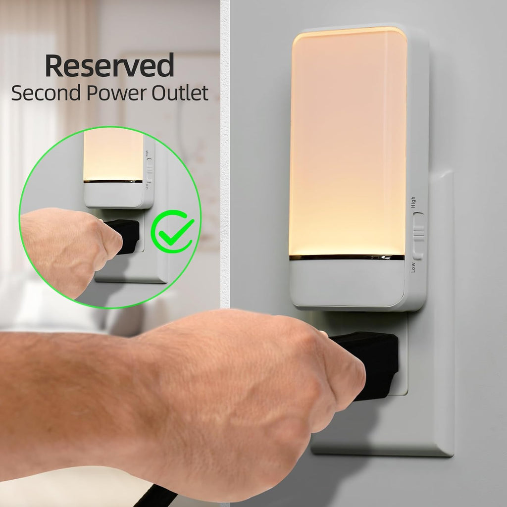 Dawnrise Night Lights Plug into Wall with Invisible Motion Sensor, 4 Pack