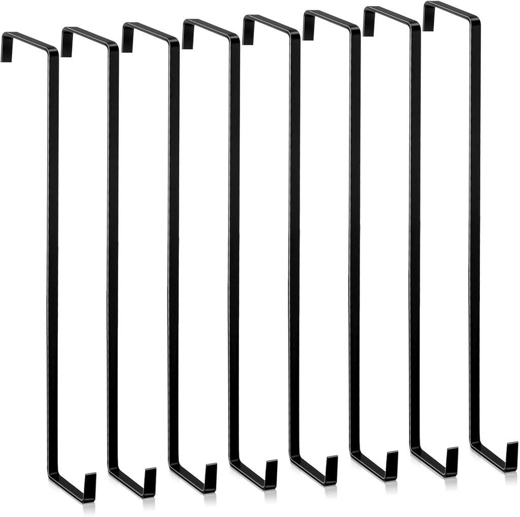 Sratte 8 Pcs Christmas Wreath Hangers for Front Door 14 Inch, Black