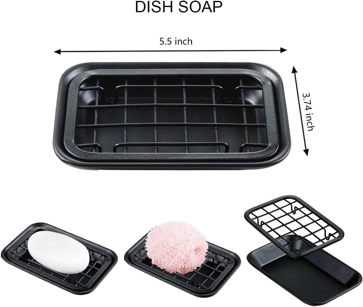 SheeChung Soap Dish for Bathroom Kitchen, Stainless Steel Soap Holder Tray