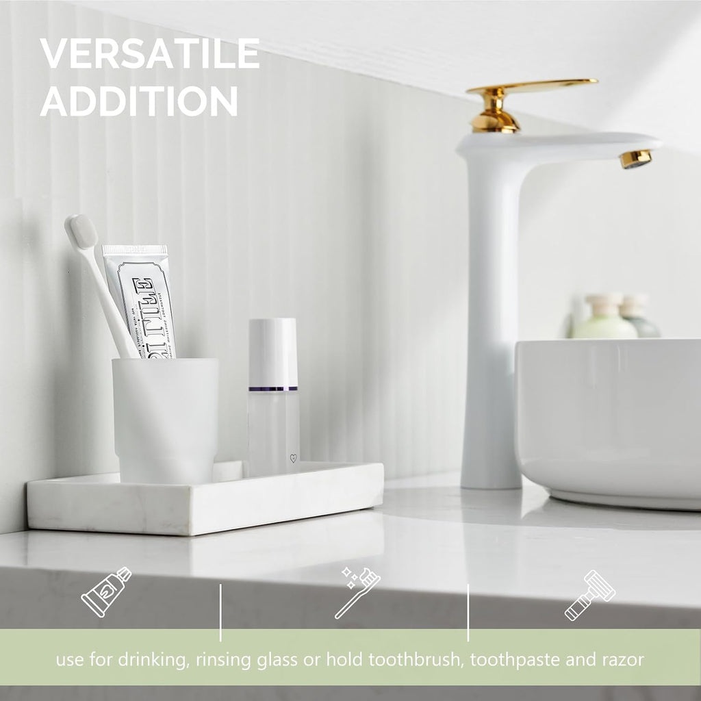 Angle Simple Bathroom Rinsing Cup, Frosted Glass Tumbler Cup
