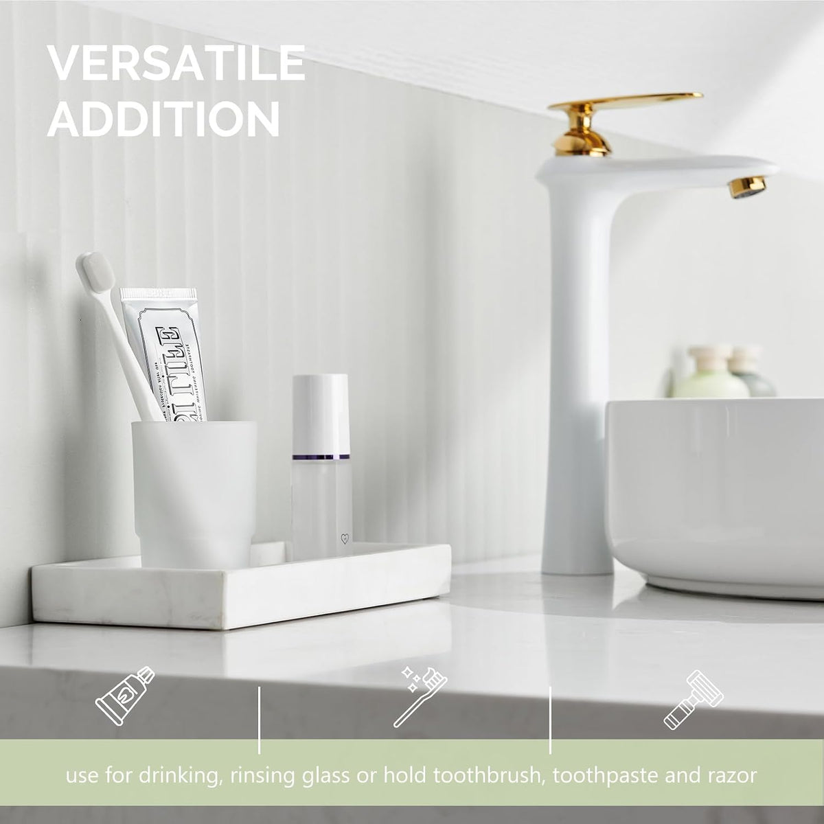 Angle Simple Bathroom Rinsing Cup, Frosted Glass Tumbler Cup