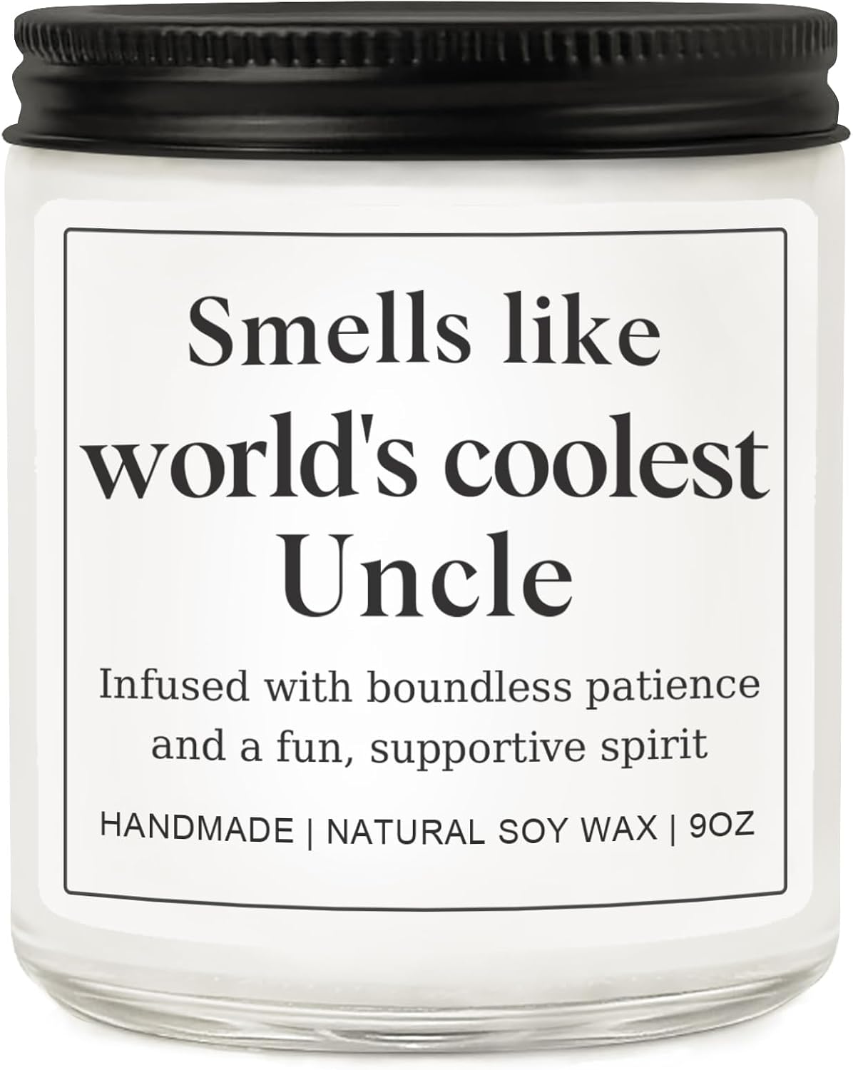 Uncle Gifts for Men, Happy Birthday Fathers Day Gift for Uncle from Niece Nephew, Funny Sentimental Present Ideas for Him - Lavender Scented Candle