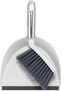 NACENA Mini Broom and Dustpan Set, Small Dust Pan and Brush Set, White&Gray