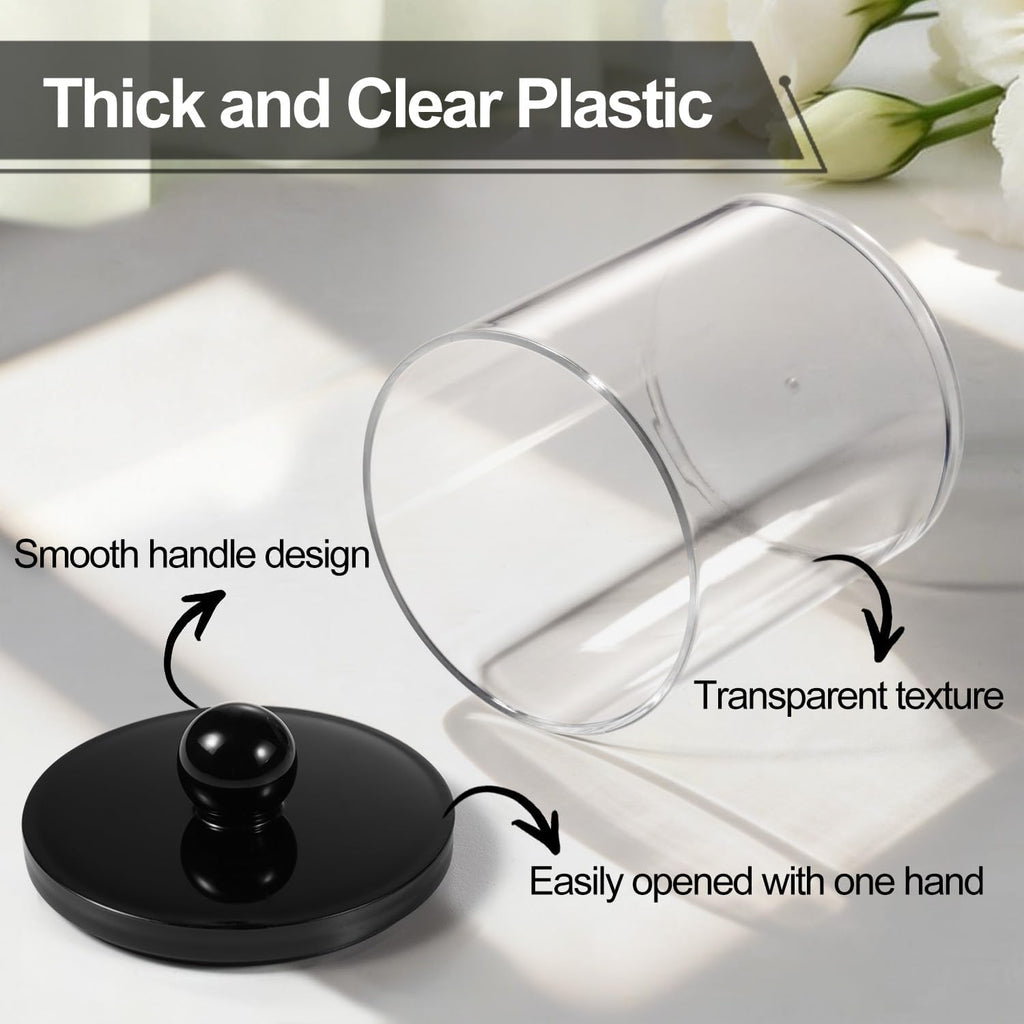 SheeChung 3 Pack 10oz Acrylic Qtip Holder Dispenser for Bathroom