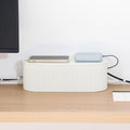 White Cable Box Organizer, Small, Plastic