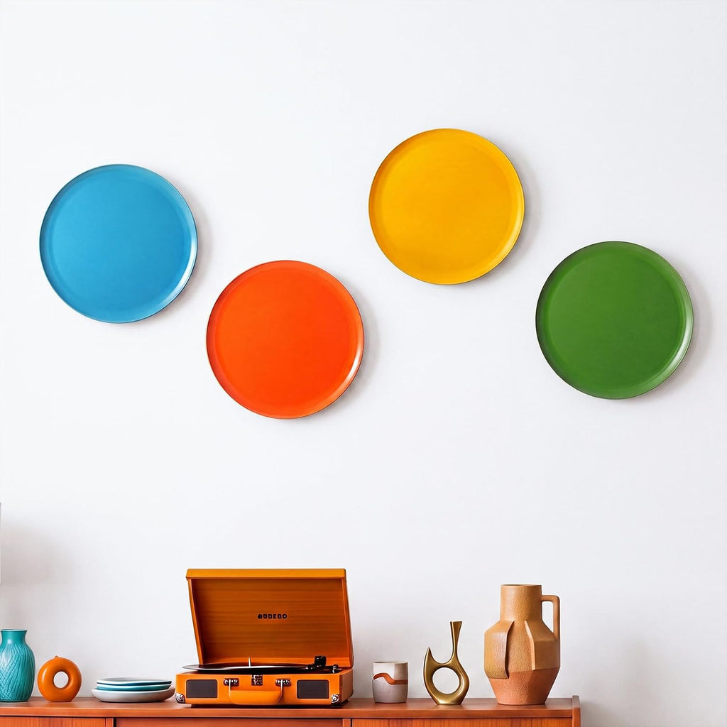 Hicarer 4 Pcs 12 Inch Mid Century Modern Metal Wall Art Hanging Decor