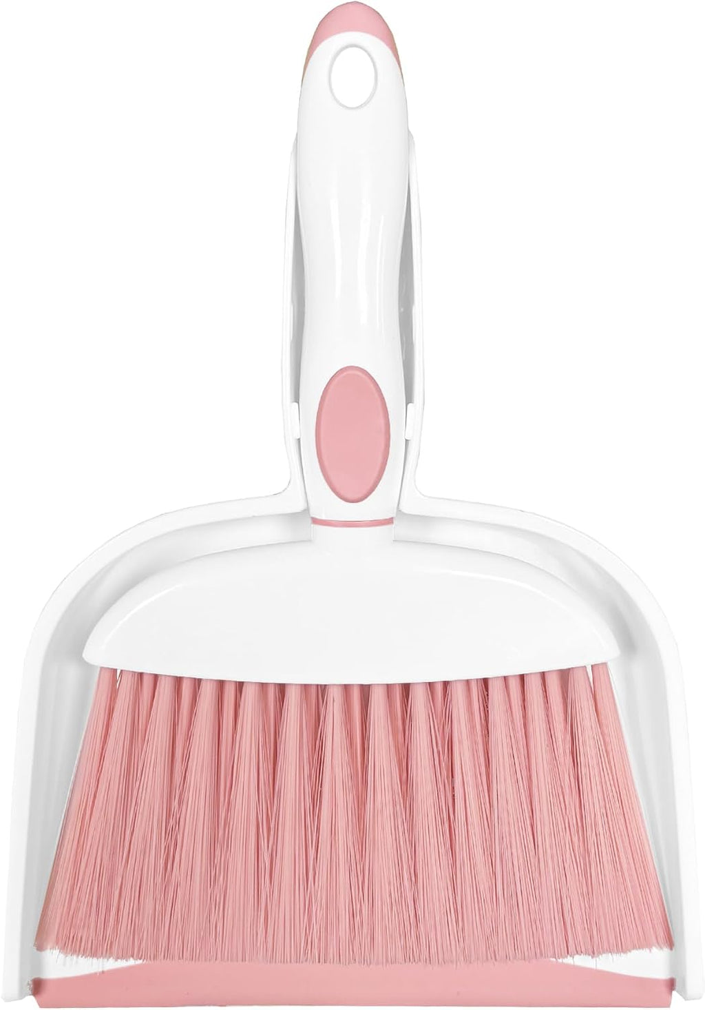 Mini Broom and Dustpan Set Small Broom with Dustpan Combo Set Portable Cleaning Tools for Home Office RV Learning Camping (White+Pink)