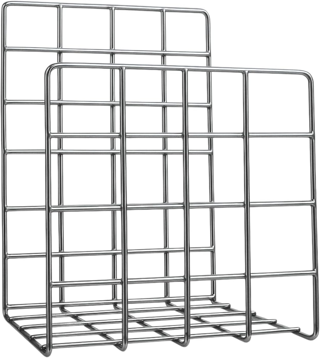 Olio Churvy Record & Book Stand, Chrome Vinyl, Book & Magazine Storage Rack