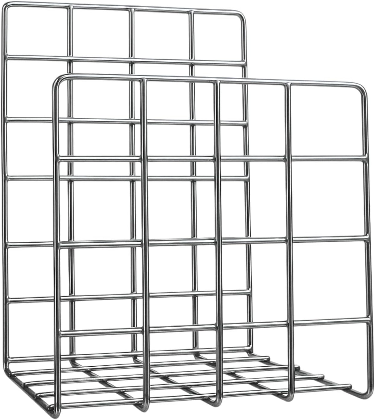 Olio Churvy Record & Book Stand, Chrome Vinyl, Book & Magazine Storage Rack