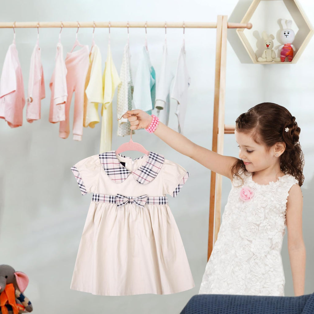 ManGotree Baby Velvet Hangers with Swivel Rose Gold Hook 15 Pack Light Pink