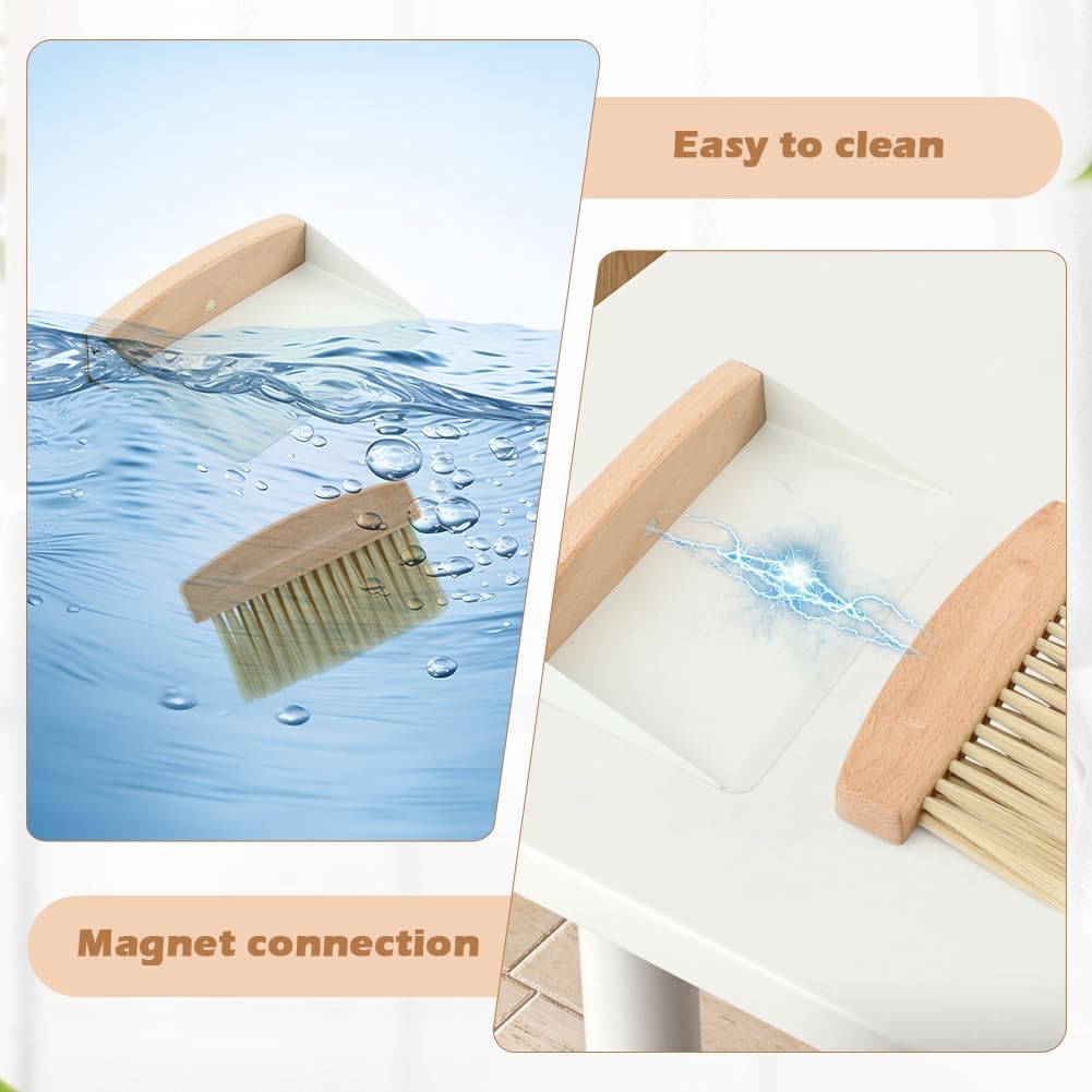 Mini Dustpan and Brush Set,Small Hand Broom & Metal Dust Pan