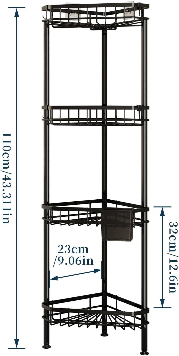 Consumest Corner Shower Caddy Stand - Rustproof Bathroom Organizer&Storage