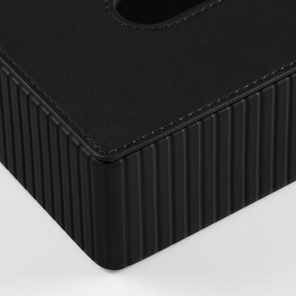 Short Tissue Box Cover, Rectangle Tissue Box Holder, Black
