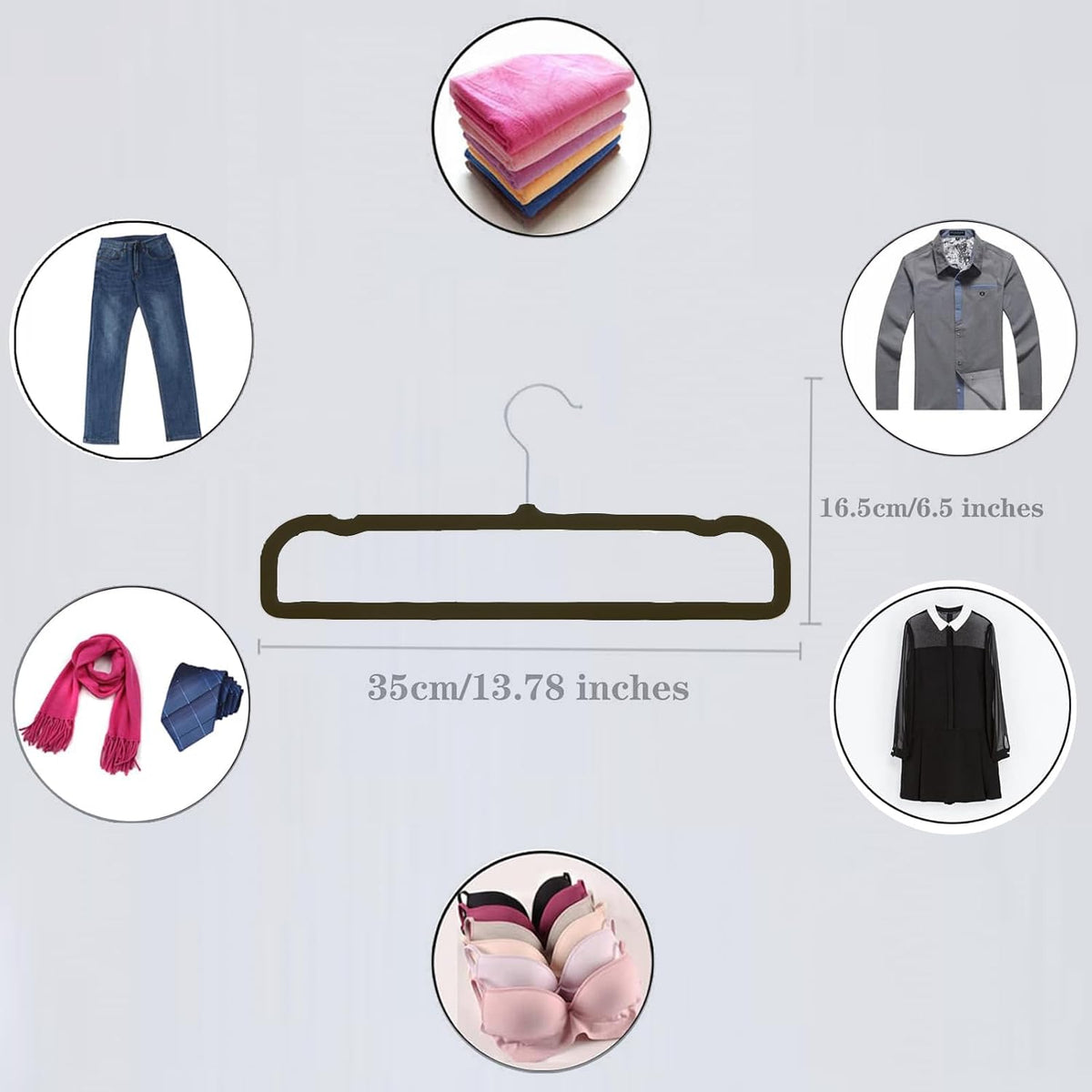 20 Pack Velvet Pants Hangers for Closet Space Saving, Thin Hanger (Black)