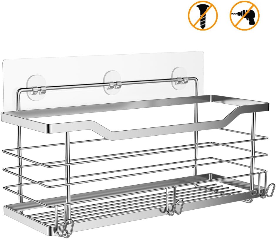 2 Pack Shower Caddy Adhesive Replacement,Transparent Strips for Shower