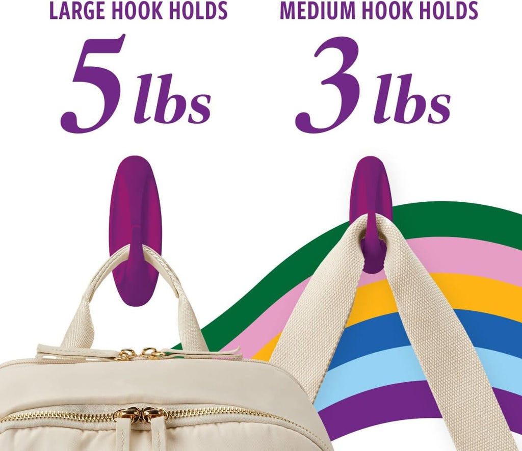 Command Mixed Designer Hook Pack, Candied Plum, 10 Hooks, 16 Strips
