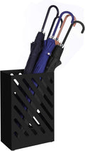 SONGMICS Metal Umbrella Stand, Rectangular, Removable Drip Tray, 4 Hooks