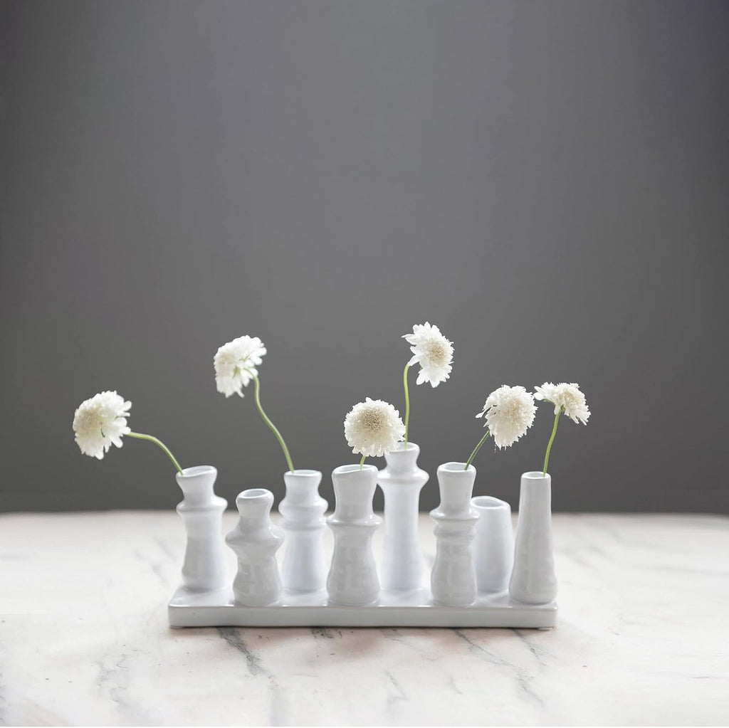 Bloomingville Stoneware Multi Vase with 8 Sections, White