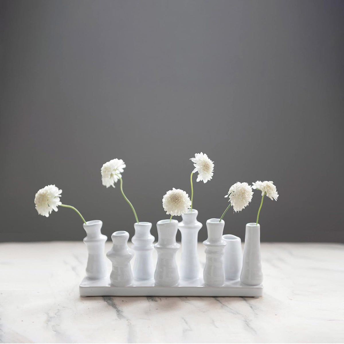 Bloomingville Stoneware Multi Vase with 8 Sections, White