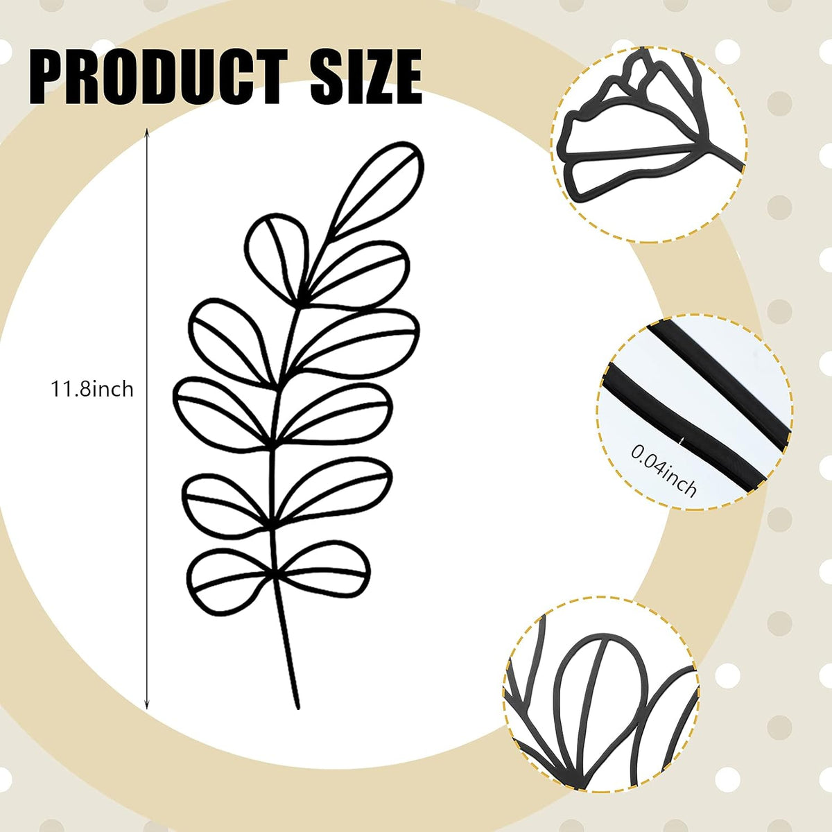 Moxweyeni 6 Pieces Metal Wall Art Minimalist Line Decor Flower Black