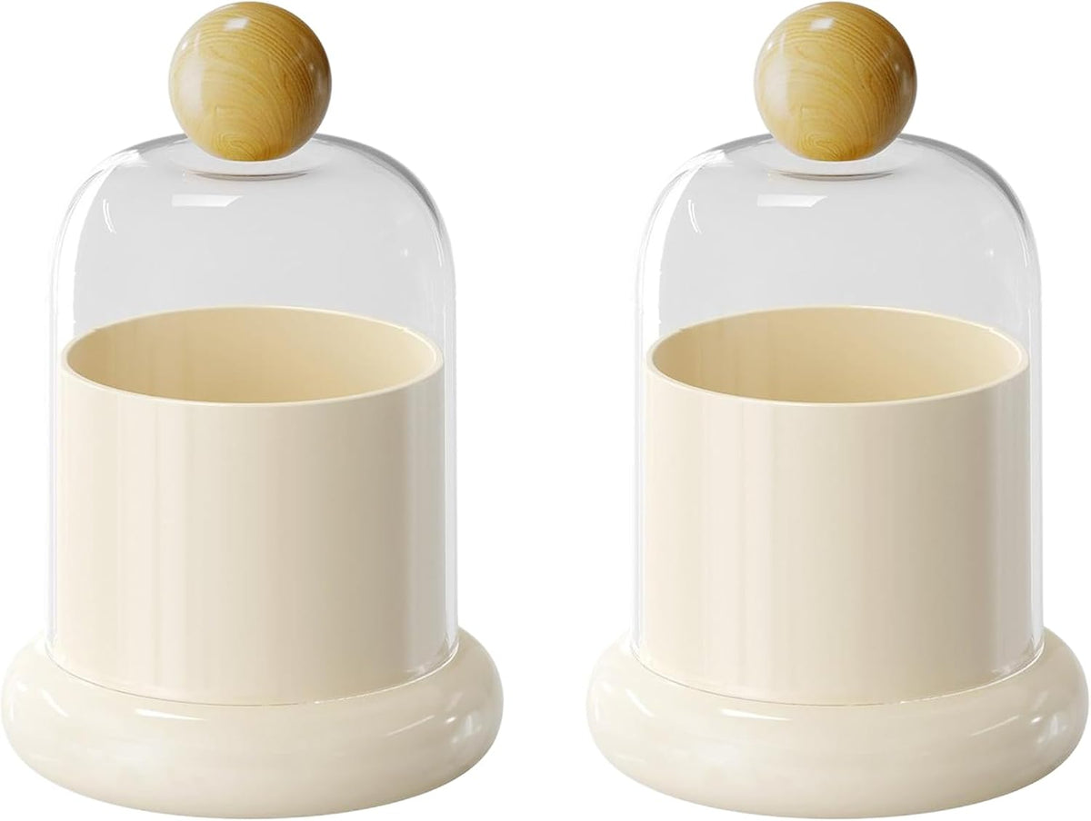 2 Pack Qtip Holder Dispenser,Bathroom Organizers and Storage，2 White