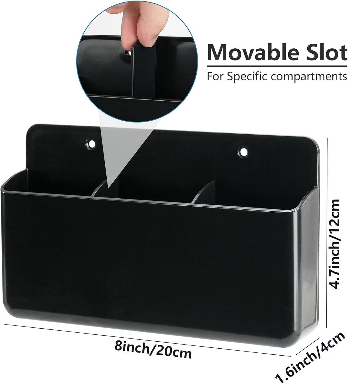 3 Slot Remote Control Holder Wall TV Remote Holder Self Adhesive Marker Holder, Wall Pen Holder Stroage for Home Office School (Black)