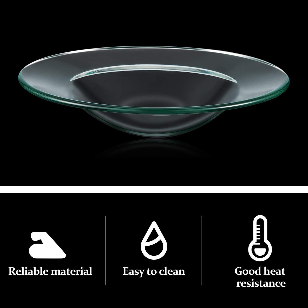Patelai 4 Pieces Replacement Wax Warmer Dish, 4.5 Inches Round Glass Plate