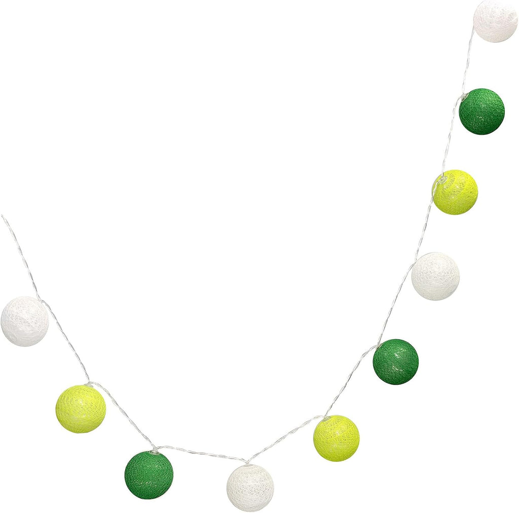 3M/10Ft 30 Green White Ball LED Battery Operated String Fairy Light