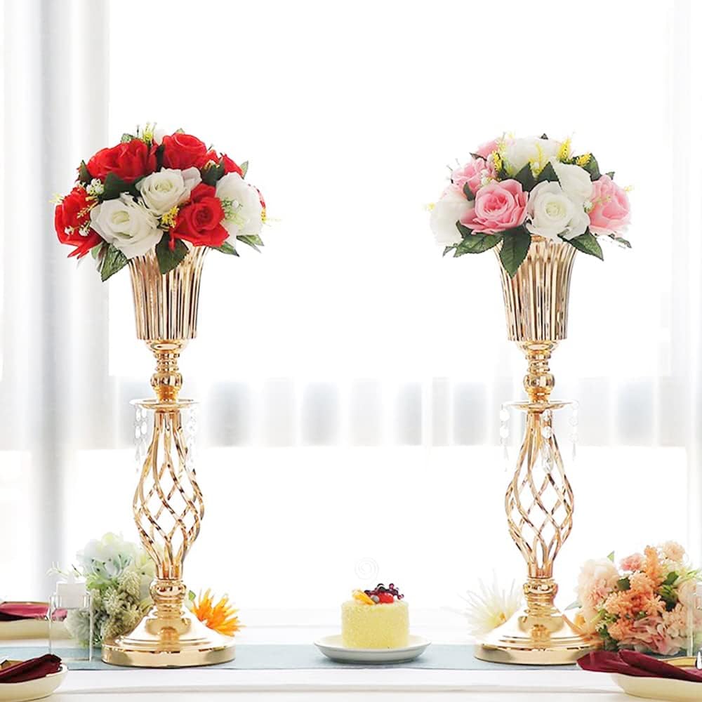 10Pcs Artificial Rose Balls for Centerpieces (Red & White)