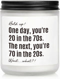 70th Birthday Gifts for Women, Men, 70th Birthday Gift, Gifts for 70 Year Old Woman, Happy 70 Year Old Bday Candle 7oz Soy Wax Lavender & Woods Scented