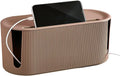 Cable Management Box,Desk Cord Organizer with Groove Cover,Plastic Cord Hider Box,Large Cable Box Organizer,Power Socket Management for TV/Computer/Router/Games Console Cable Storage (Milk Tea)