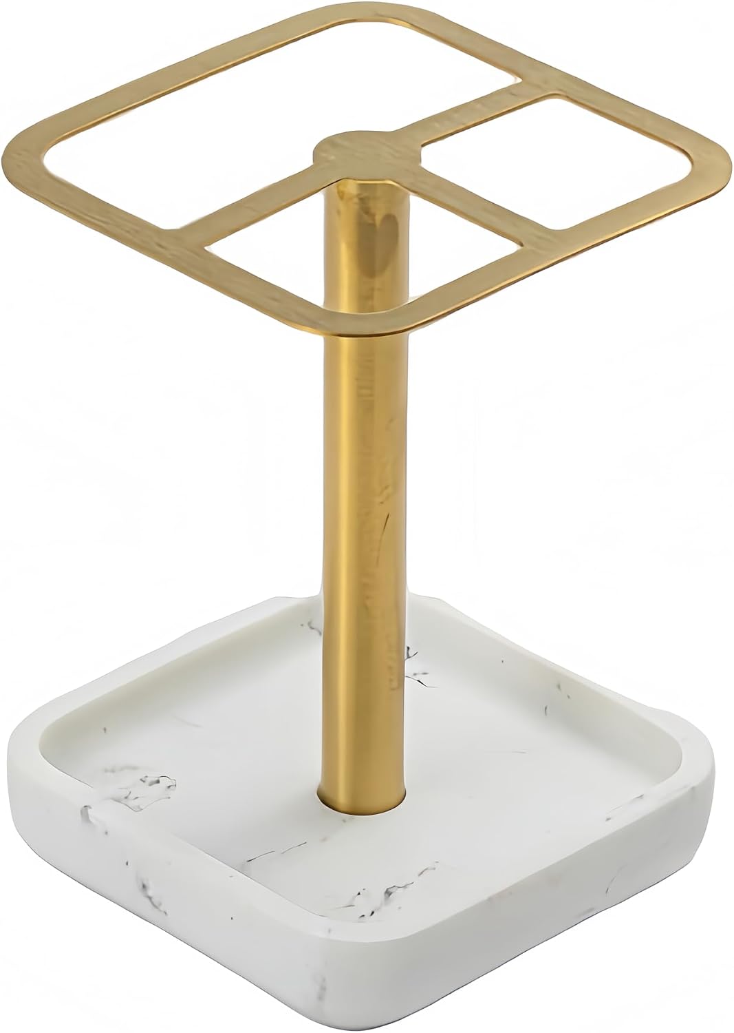 Gold Toothbrush Holder for Bathrooms - Practical Toothbrush Holders with Storage Design Space-Saving Organizer for Bathroom