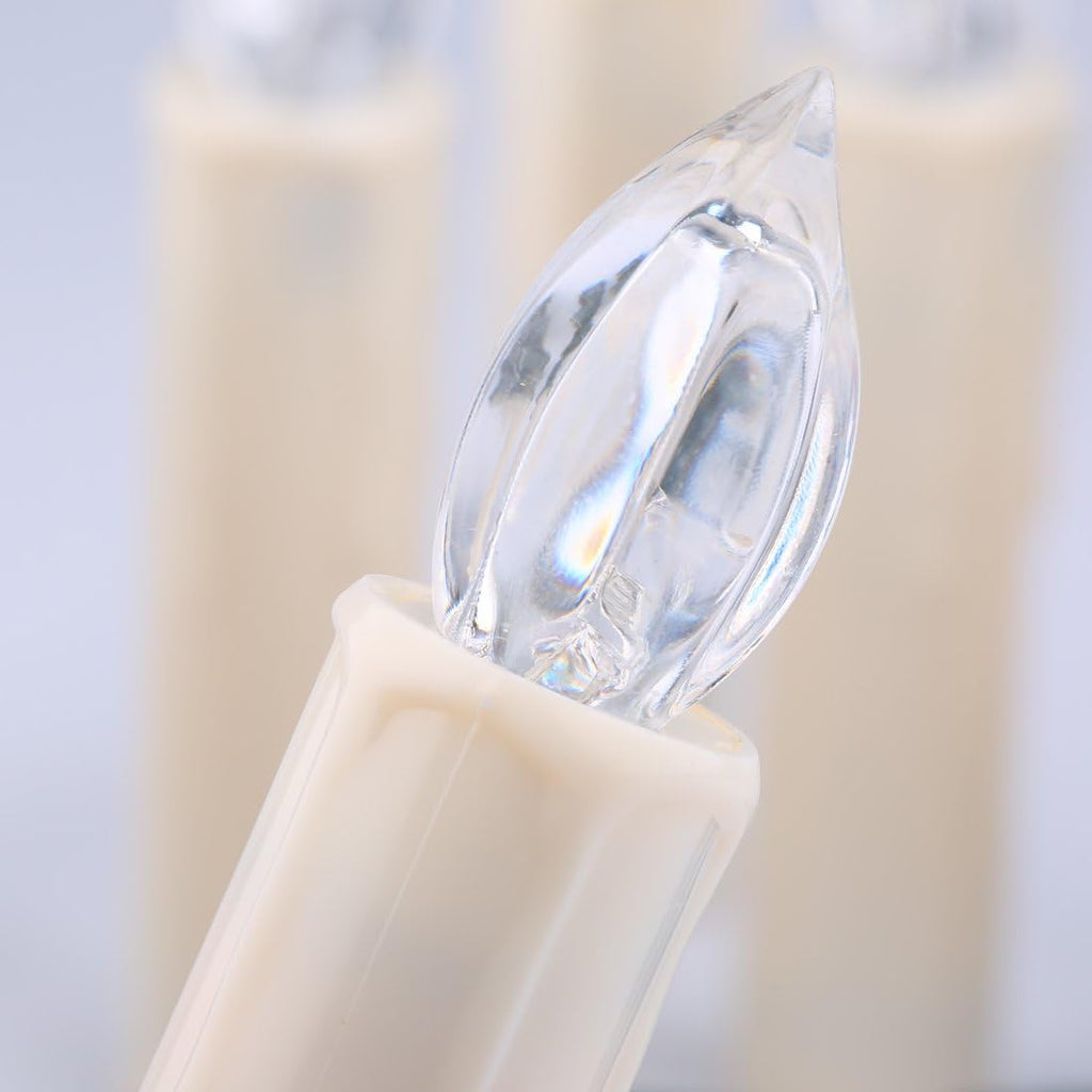 Timer LED Candles Flameless Candlesticks,4inches Remote Control Candle LED Tapered Candlestick for Harry Potter Party Decoration Wedding Decor Window Light, Multicolor, Ivory,10pcs
