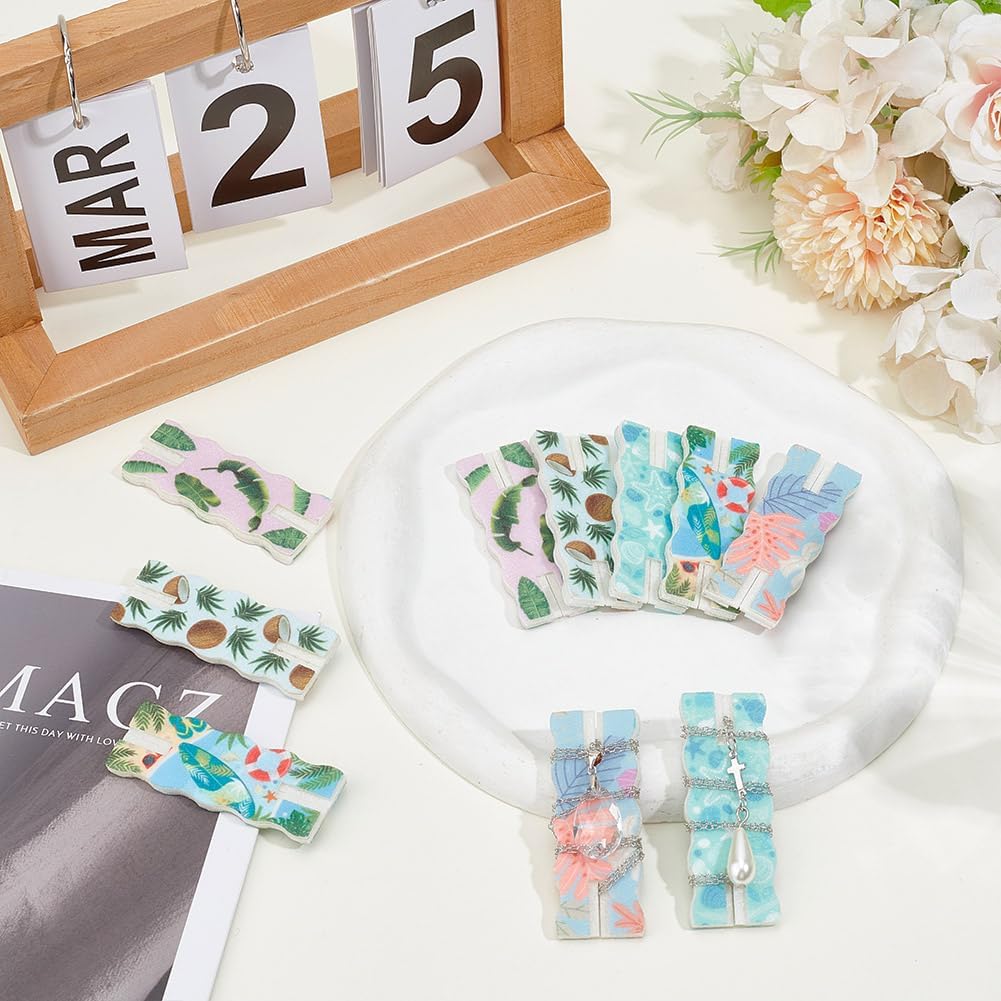 OLYCRAFT 10Pcs Portable Tangle-Free Jewelry Organizer Summer Theme Anti Wrap Necklace Organizer Necklace Display Card Universal Jewelry Storage Case for Chain Necklaces Storage - 2.5x1x0.1 Inch