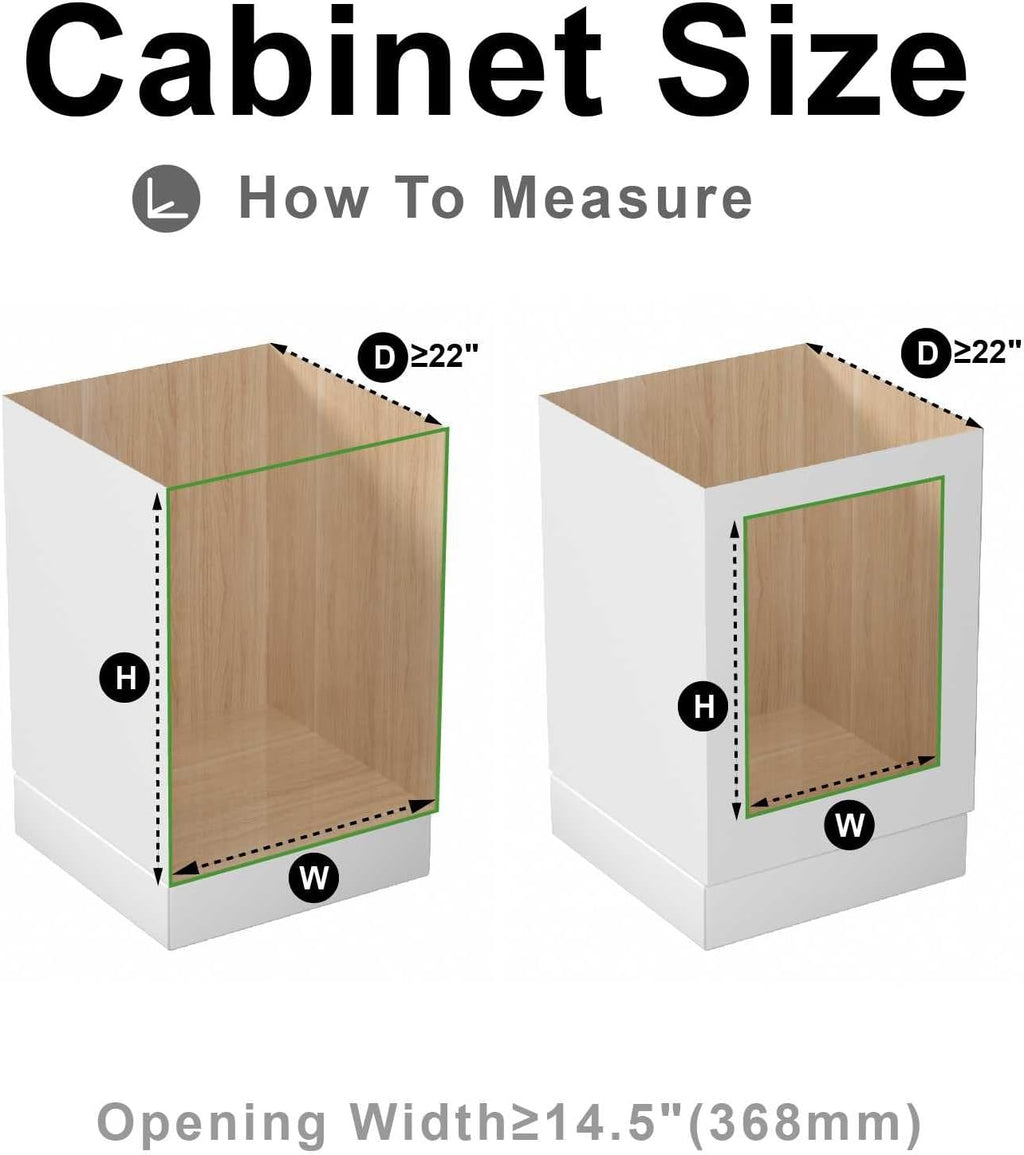 Pull Out Cabinet Organizer, (14½"W x 20" D) Soft Close Slide Out Drawer, 1 Tier Pull Out Cabient Shelf for Kitchen Base Cabinet Under Sink Space, Pantry Organization, Bathroom, Wire Basket