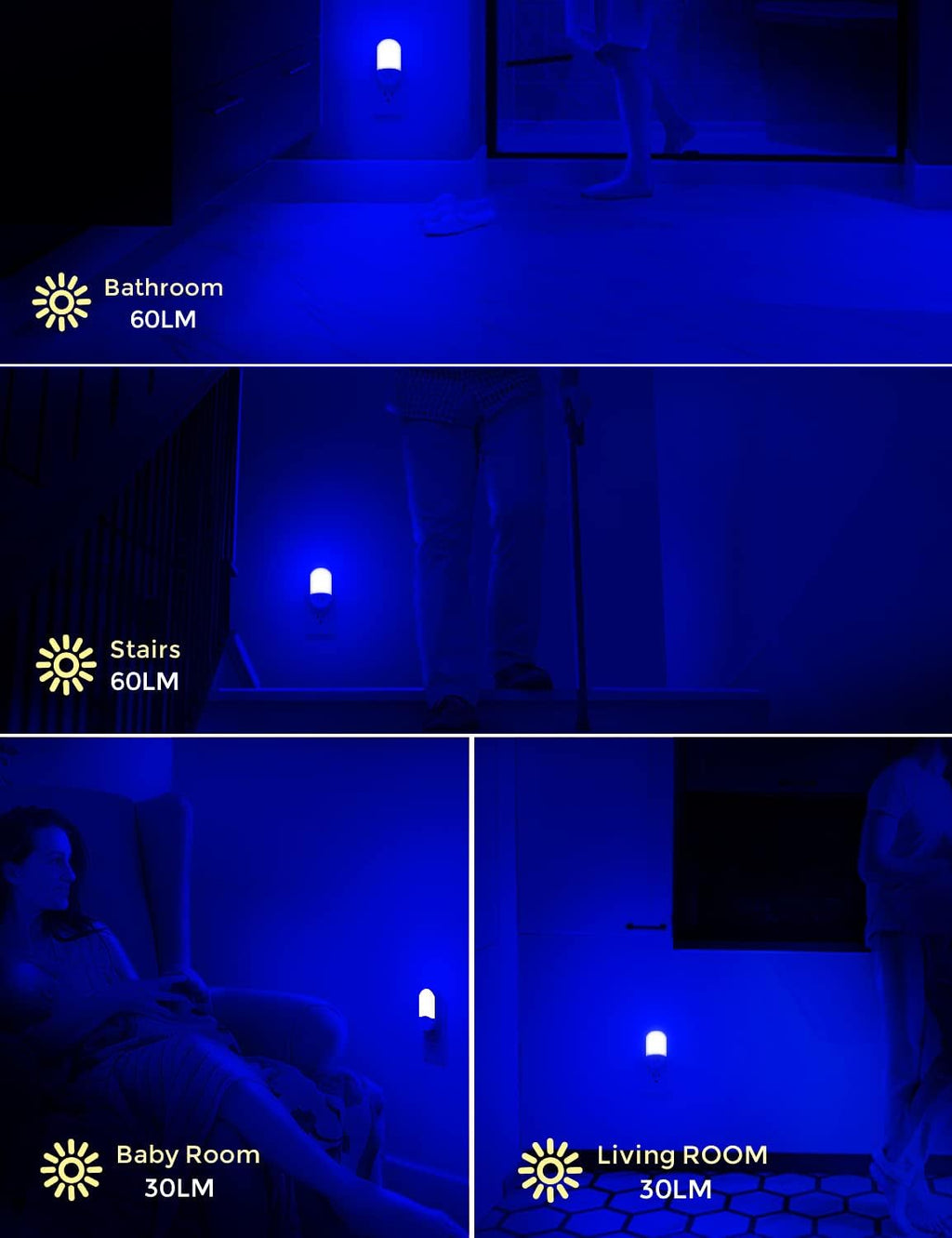 L LOHAS LED Blue Night Light Plug in, Bluey Motion Sensor Night Light,2Pack