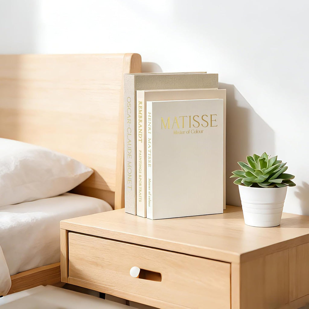 Set of 3 Decorative Books for Home Decor, Faux Books for Bookshelf